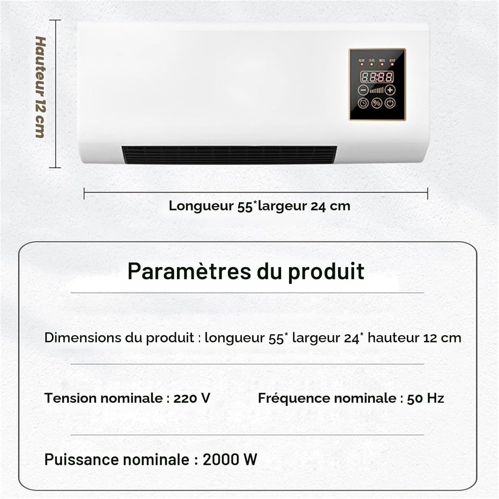  Climatiseur Split, Climatiseur Multifonction 2 En 1, Climatiseur Mural Portable 1800 W, Climatiseur Portable Avec Télécommande For La Maison Et Le Bureau