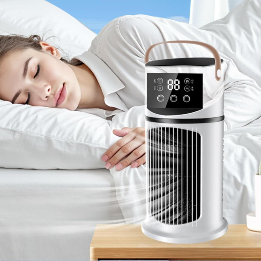  Climatiseur De Bureau Petit, Mini Refroidisseurs D'air Par Évaporation, Ventilateurs Tour Refroidissant Une Chambre Silencieuse, 9 Vitesses, Avec Lumière Et Minuterie, Pour Dortoir, Chambre À Coucher