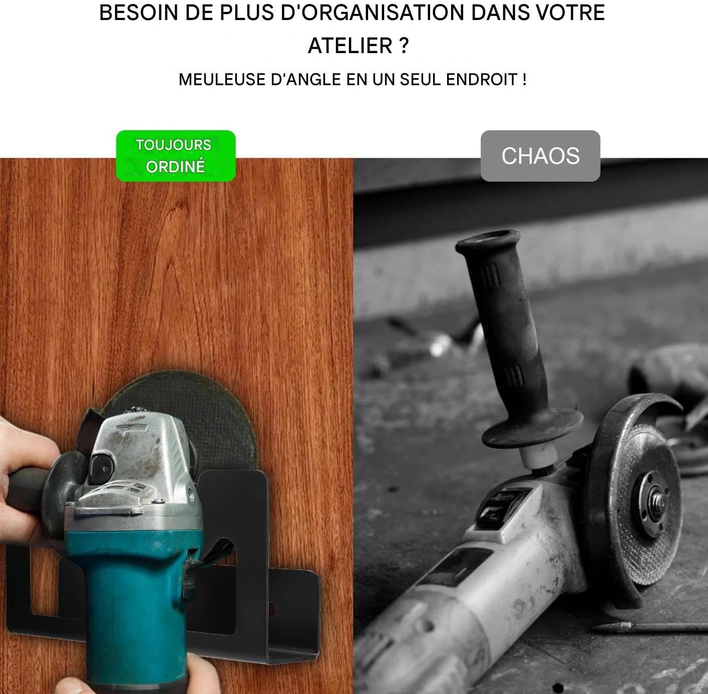  Support Pour La Meuleuse D'Angle | Support De Meuleuse D'Angle Fixation Murale - Organisateur Sécurisé Polyvalent En Fer Pour Outils Électriques Ponceuses Perceuses