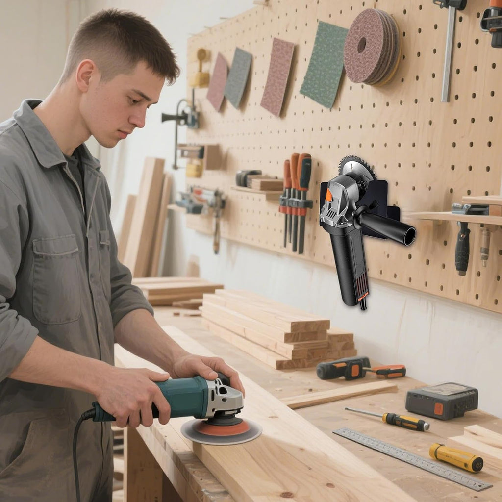  Porte-Meuleuse D'Angle,Support De Meuleuse D'Angle Fixation Murale - Rangement Multifonctionnel À Fixation Serrée Pour Les Outils Électriques, Les Clés, Les Perceuses Et Les Polisseuses