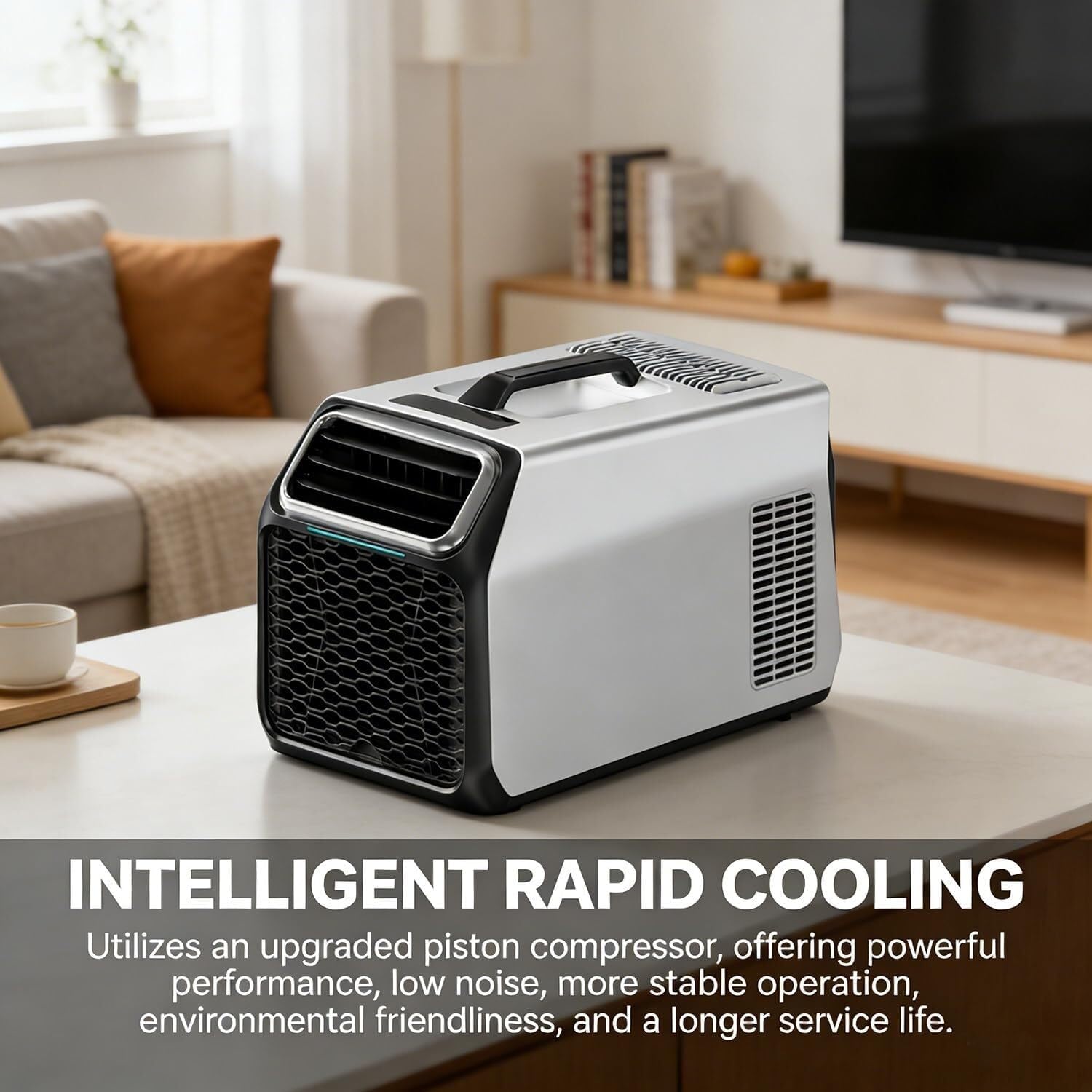  Climatisation à Courant Continu Portable 5000 BTU Avec Compresseur Pour Tente Camion De Camping-car, Auto-évaporation Au Calme Fonctionnement Timer Sleep Mode Dispositif De Refroidissement Pour Petits