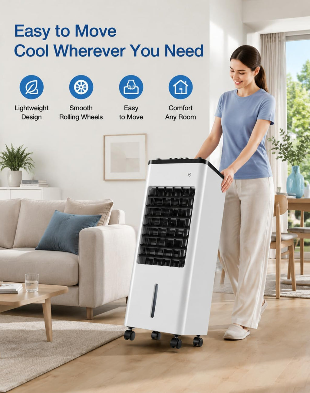  Freshone Climatiseur Sans Tuyau Portable Silent Cooling Unit Energy Class A+ 24H Timer For Bedroom, Office