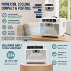  Mini Climatiseur Portable Prêt à L'Emploi, Idéal Pour Moustiquaires Et Chambres D'Étudiant, Ventilateur Et Déshumidificateur Silencieux, Minuterie Intelligente 12H Avec Écran Tactile