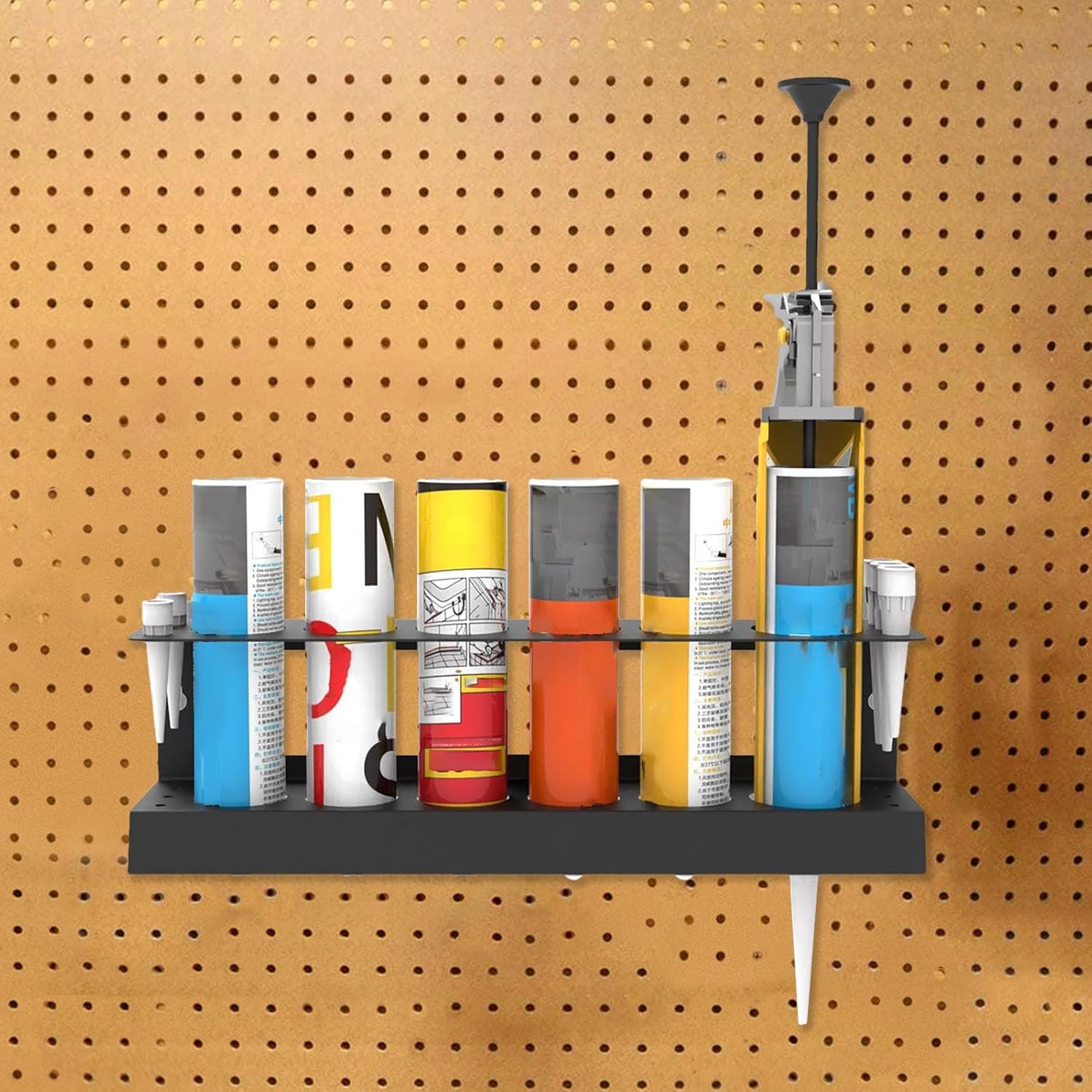  Support Pour Cartouche De Mastic | Rangement Pour Bouteilles Spray,Organisateur Mural Pour Bombes Aérosols Et Produits D'Étanchéité Pour Garage Et Détailing Auto