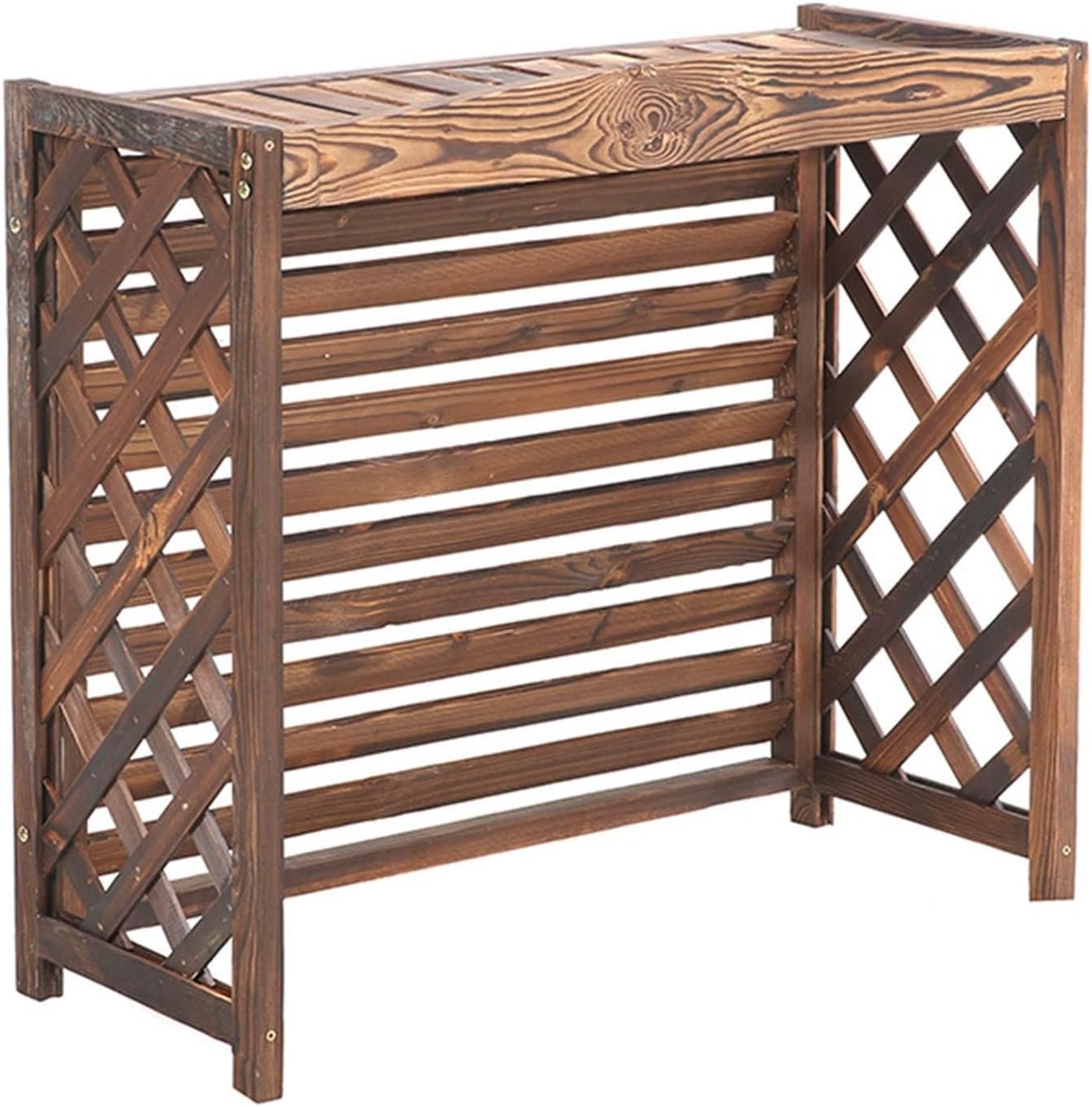  Support De Fleurs Pour Balcon, Grille De Protection Pour Climatiseur Et Pompe à Chaleur, Housse De Climatiseur En Bois, Clôture De Climatiseur, écran De Confidentialité