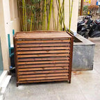 Housse De Climatiseur En Bois Pour Extérieur, Volets Décoratifs Et Grilles De Protection, Support De Climatisation Polyvalent Avec Support De Fleurs (taille : 105 X 47 X 140 Cm)