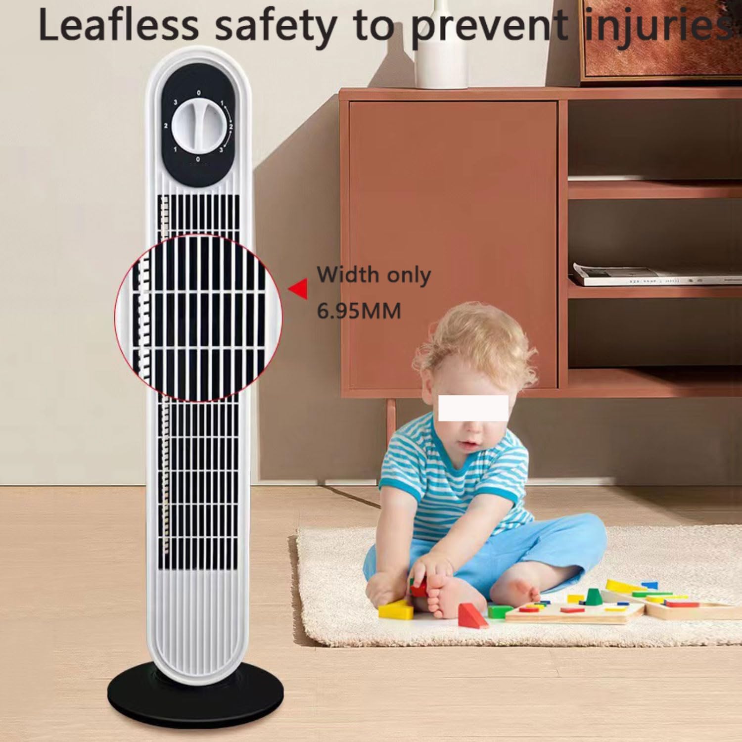 Ventilateur Portable De Tour Sans Lame Pour Chambre à Coucher, 26ft/s Circulateur D'air Silencieux Avec 80 Oscillation Et 3 Vitesses, Refroidisseur Debout Compact Pour Le Camping De Bureau, Conception
