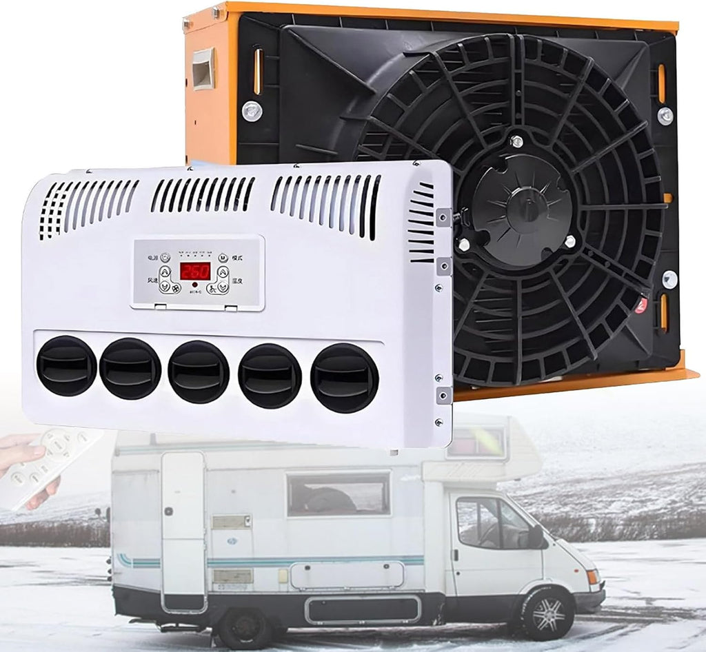 GENERIC Kit De Climatisation Pour Camping-car Et Camion Lourd, Volume D'air De 450 M³/h, Refroidissement Rapide Et Silencieux Pour Camping-car, Bus, Caravane, Pelleteuse, 12 V