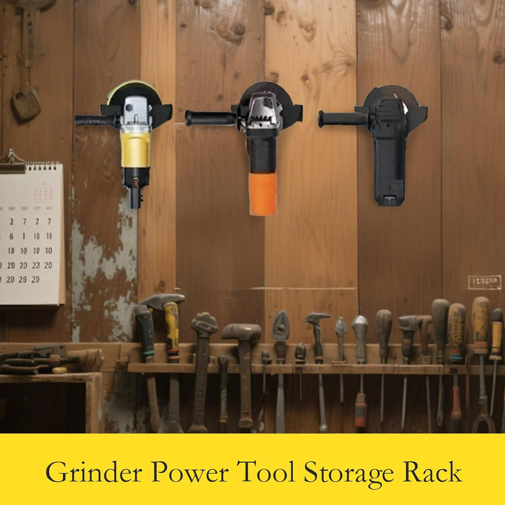  Power Tool Organizer, Wall-Mounted Grinder Tool Holder, Heavy-Duty Rack, Multifunctional Storage Solution, Good For Garage, Workshop, Angle Grinder, 6.29x1.96x1.96 Inches