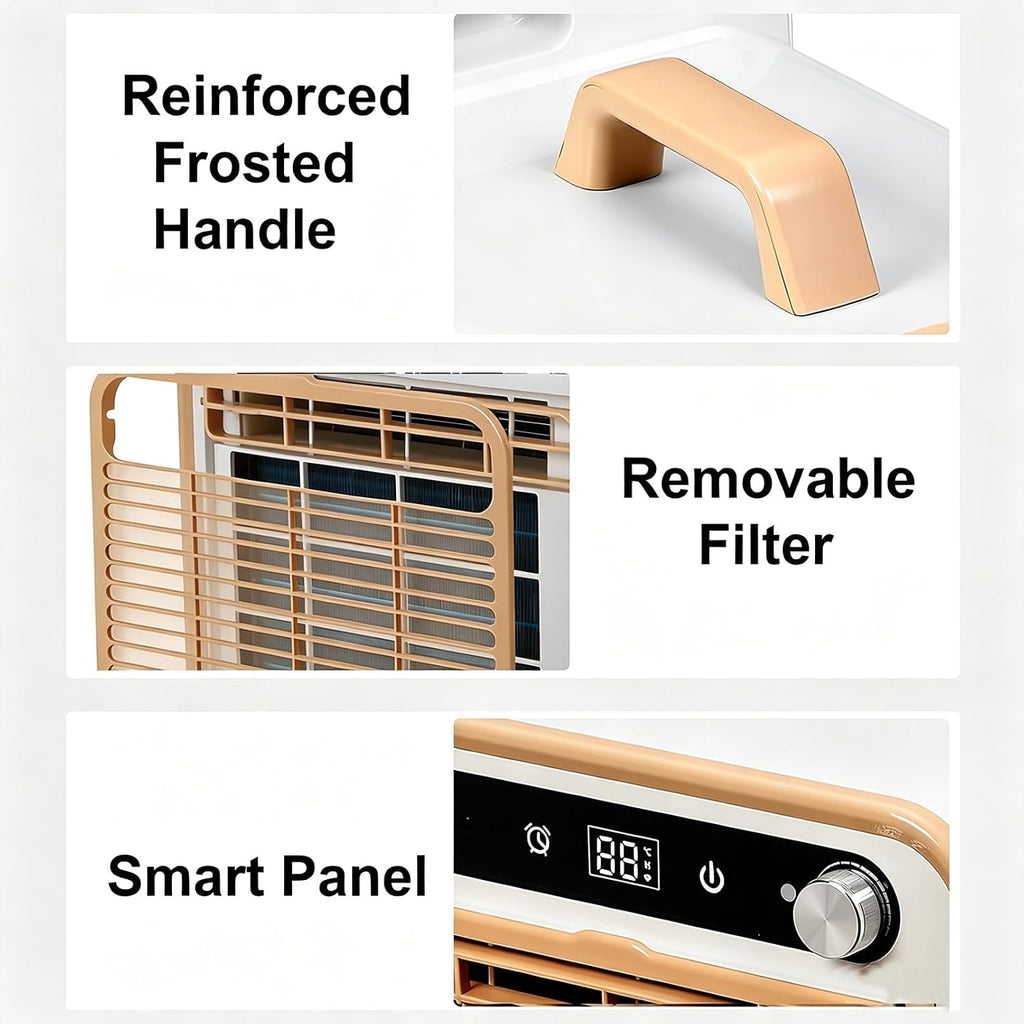 GENERIC Climatiseur Portable Sans Installation Pour Le Camping, Climatiseur Split 1500W Avec Tuyau De 2 M – Minuterie 12H Et Contrôle WiFi/télécommande, Climatiseur Pour Tente, Camion, Camping-Car, Garage