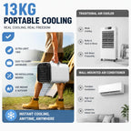  Climatiseur Mobile Camping 4000 BTU, Clim Portable Silencieux Basse Consommation 420W Sans Fenêtre Pour Tente Camping Car Camion Van Garage Intérieur Extérieur