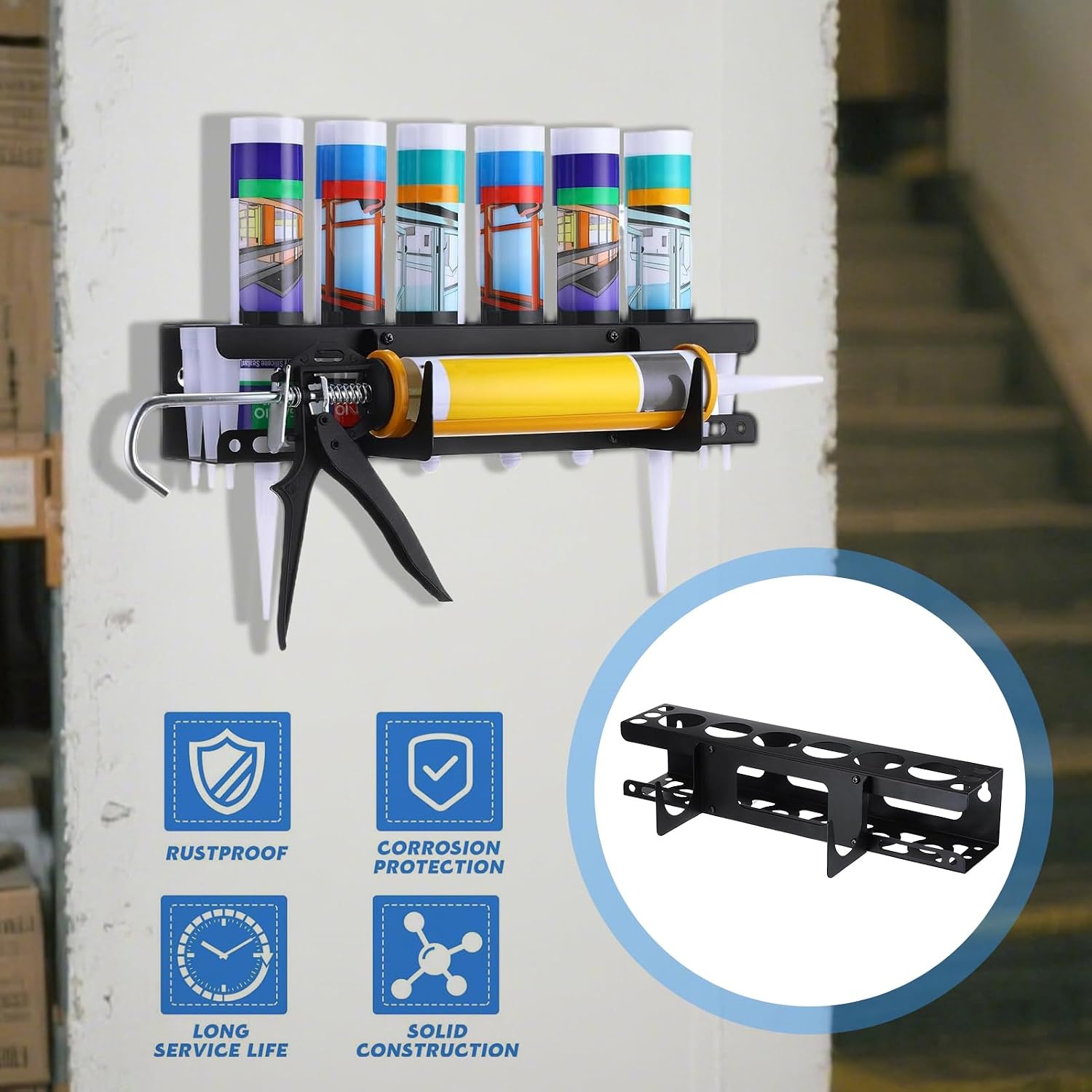  Organisateur Mural Pour Adhésifs En Tube,Organisateur Mural Pour Tubes De Mastic D'Atelier | Rangement Pour Outils De Professionnels En Rénovation Et Maintenance