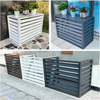  Lot De 2 Housses D'extérieur En Aluminium Pour Climatiseur - Motif Clôture Blanche - 110 X 60 X 80 Cm - Idéal Pour Cacher Des Unités Et Des Supports De Fleurs.
