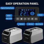  Climatisation à Courant Continu Portable 5000 BTU Avec Compresseur Pour Tente Camion De Camping-car, Auto-évaporation Au Calme Fonctionnement Timer Sleep Mode Dispositif De Refroidissement Pour Petits