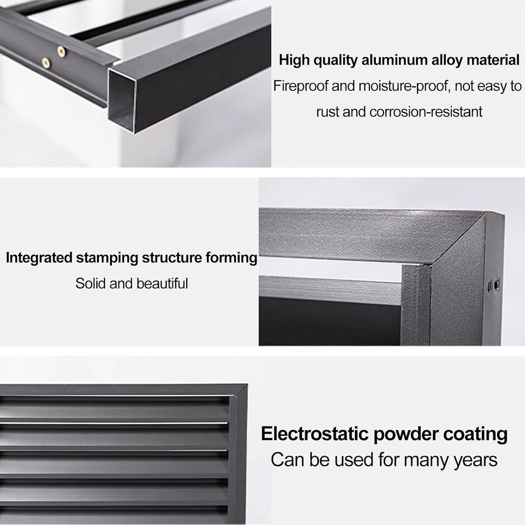 GENERIC Housse De Climatiseur En Aluminium Et Bouclier De Pompe à Chaleur, Stores D'unité Extérieure, Protection AC Divisée, Clôture D'intimité Pour L'extérieur (couleur : Blanc, Taille : Personnalisé)