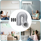 150 X 53Cm Couvercle De Tuyau De Climatisation Portable, Isolation Tuyau Climatiseur Manchon, Pour Tuyaux De 5 Et 5.9, Housse Portable En EVA, Pour Touss Les Tuyaux D'Évacuation De Climatiseurs Mobile
