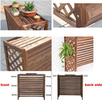 GENERIC Housse Imperméable En Bois Massif Pour Climatiseur Et Clôture D'intimité – Support De Fleurs D'extérieur En Bois 100 X 43 X 94 Cm Résistant Aux Intempéries – Décoration De Jardin
