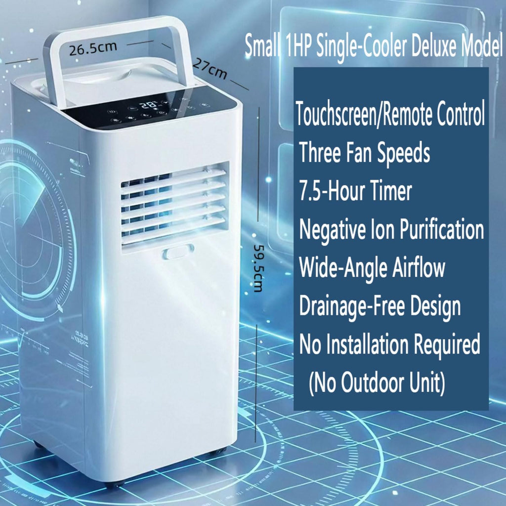  Climatiseur Portable Silencieux Smart AC Refroidit Jusqu'à 300 Sq.Ft. Avec Ventilateur Et Déshumidificateur, Affichage LED, Télécommande, Minuterie 24H, Kit De Fenêtre Pour Chambre à Coucher