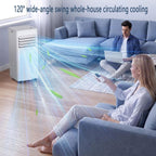 GENERIC Climatiseur Portable Refroidit Jusqu'à 30 M², Unité AC Intelligente Avec Télécommande, Refroidissement Silencieux Avec Modes De Veille Et Ventilateur Frais Et Sec, Kit De Fenêtre Minuterie 24 Heures