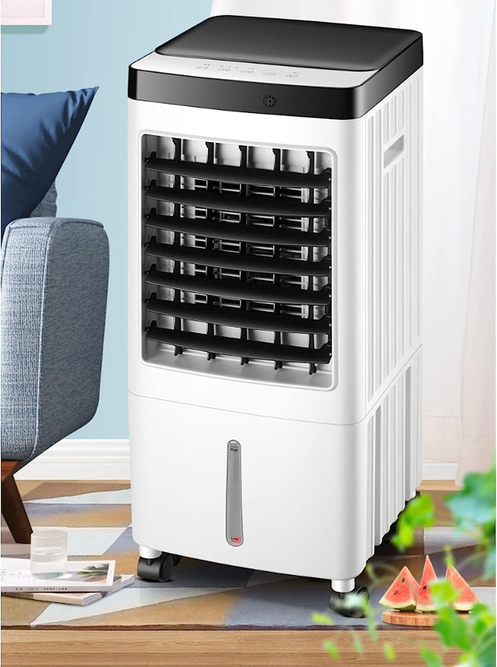 GENERIC Refroidisseur D'air Portable 10L Refroidisseur D'eau, Unité De Courant Alternatif évaporatif Sans Vent Avec 3 Vitesses, Télécommande, Fonction Oscillante, Fonctionnement Silencieux Pour L'utilisation