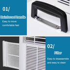 GENERIC Climatiseur Portable Split 3000 Btu, Unité AC Portable 4-en-1 Avec Télécommande, Minuterie 12H, Débit D'air 130M³/h, Sans Installation Requise Pour Tente, Camping-car, Maison Et Bureau 1 Meter Pipe