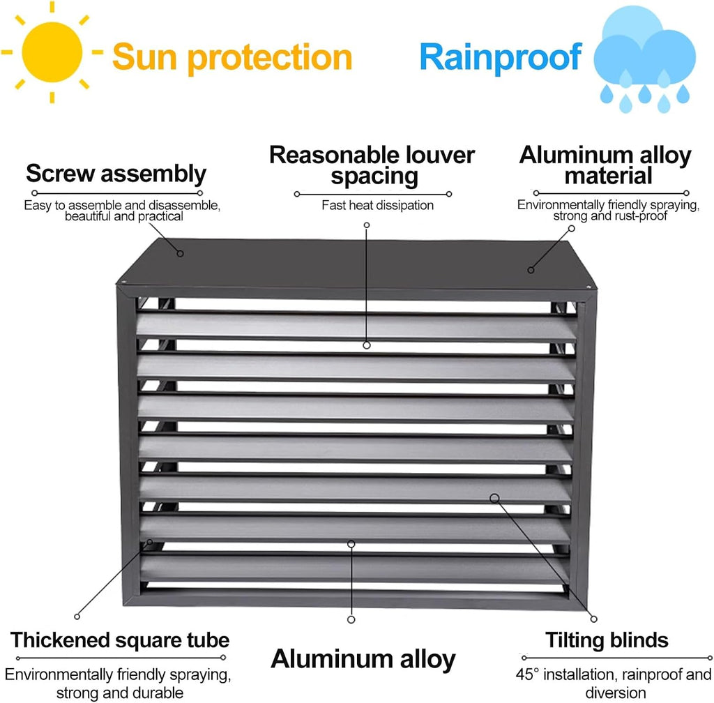 GENERIC Housse De Climatiseur En Aluminium Et Bouclier De Pompe à Chaleur, Stores D'unité Extérieure, Protection AC Divisée, Clôture D'intimité Pour L'extérieur (couleur : Blanc, Taille : Personnalisé)