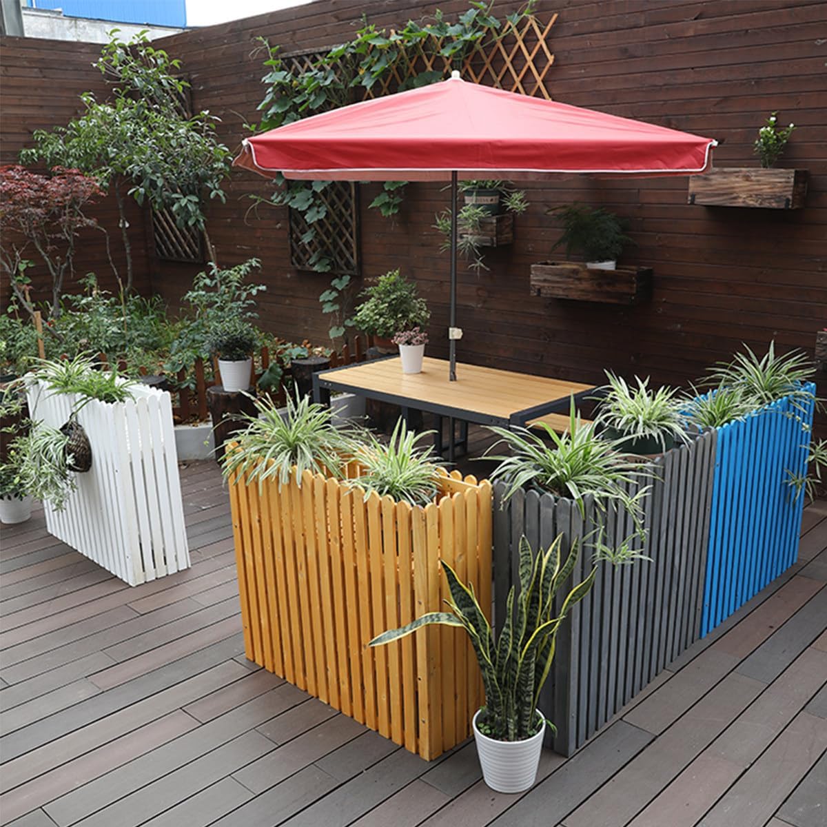 GENERIC Housse En Bois Massif Pour Climatiseur Et Support De Plantes, Anti-corrosion Pour Unités Extérieures, 100 X 30 X 60 Cm – Idéal Pour Dissimuler Les Unités De Climatisation Et Améliorer L'esthétique Du