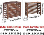 GENERIC Housse De Protection En Bois Pour Climatiseur Et Radiateur - Design élégant En Treillis - Support Pour Plantes En Bois Massif Et écran D'intimité Pour Climatiseurs Extérieurs