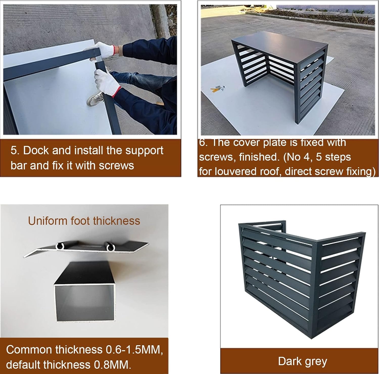 GENERIC Couvertures De Climatiseur En Aluminium, Couvercles De Condensateur Central De Climatisation Robustes, Unité CVC Résistante Aux Intempéries Et Protection De Pompe à Chaleur, Bouclier Extérieur En