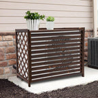 GENERIC Housse De Protection Décorative Imperméable En Bois Pour Climatiseurs Et Pompes à Chaleur (115 X 54 X 95 Cm, Marron, Antirouille Et Résistant à La Corrosion)