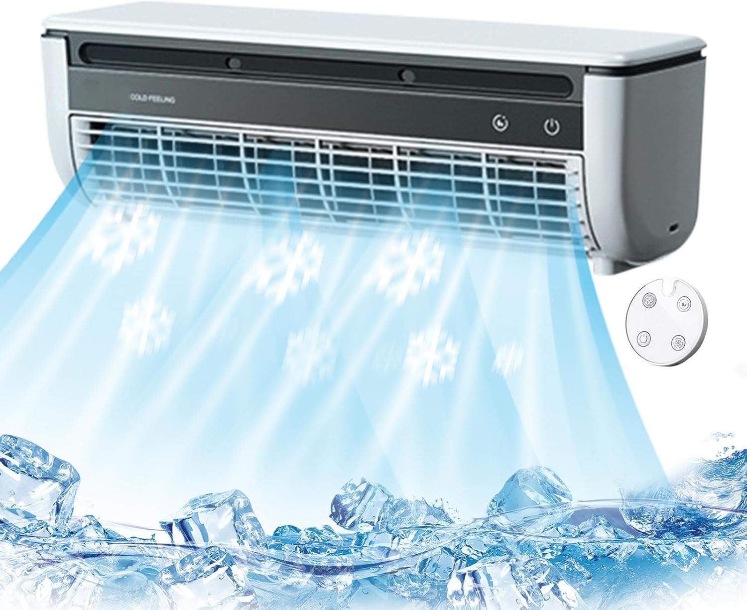  Ventilateur Climatiseur - Ventilateur Climatiseur Portable,Rafraîchisseur D'Espace à Recharge Sans Fil Trois Vitesses Pour Maison Bureau Camping Voyage