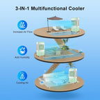  Climatiseur Swamp Cooler, Refroidisseur D'air Par évaporation 3 En 1 Avec Réservoir D'eau De 11,8 Gallons, 3 Modes, 3 Vitesses, Télécommande, Minuterie 12 Heures, Pour Chambre à Co