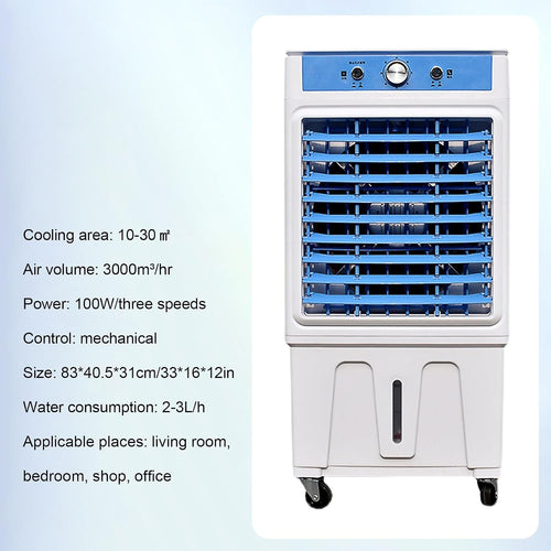  Climatiseur Mobile, Rafraichisseur D'air Silencieux, 30l Large Réservoir D'eau, 3 Vitesses De Vent, Oscillation à 120 °, Commande Par Bouton, Climatiseur Portable Pour Usage Extérieur Et Intérieur