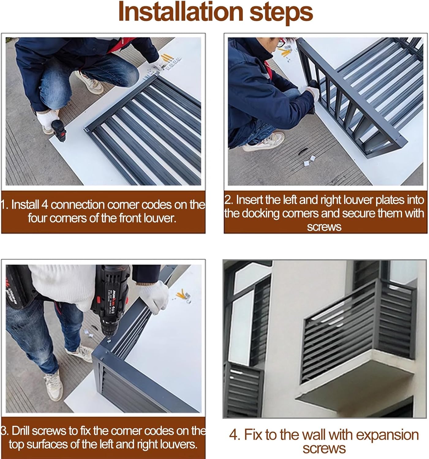 GENERIC Housse De Protection En Métal Robuste Pour Climatiseur Mural, Protège Le Système CVC, Résistant Aux Intempéries, Marron, 100 X 50 X 70 Cm