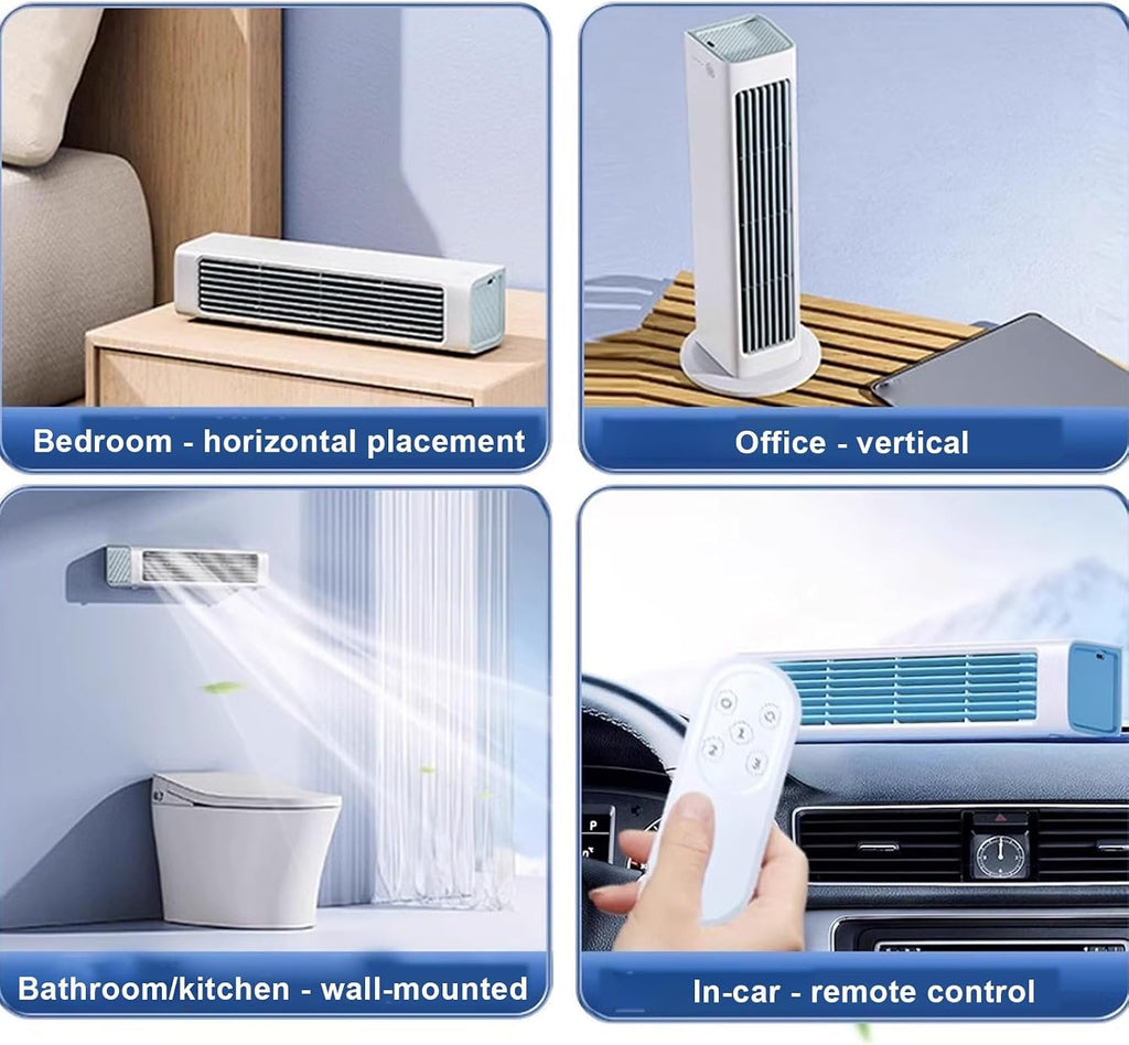  Refroidisseur D'air Portable Sans Fenêtre Nécessaire, Ventilateur De Bureau Sans Lame Avec Télécommande, 60 ° Brise Oscillante Pour Le Bureau De Chambre à Coucher Refroidissement Silencieux