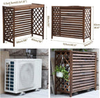 GENERIC Housse De Protection Pour Climatiseur Et Pompe à Chaleur En Bois Massif - Clôture Extérieure - Poubelle - Support De Fleurs - Grilles Pour Climatiseurs Et Pompes à Chaleur - Space Divi