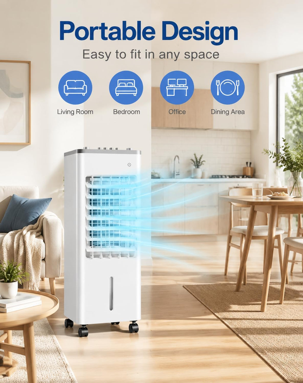  Freshone Climatiseur Sans Tuyau Portable Silent Cooling Unit Energy Class A+ 24H Timer For Bedroom, Office