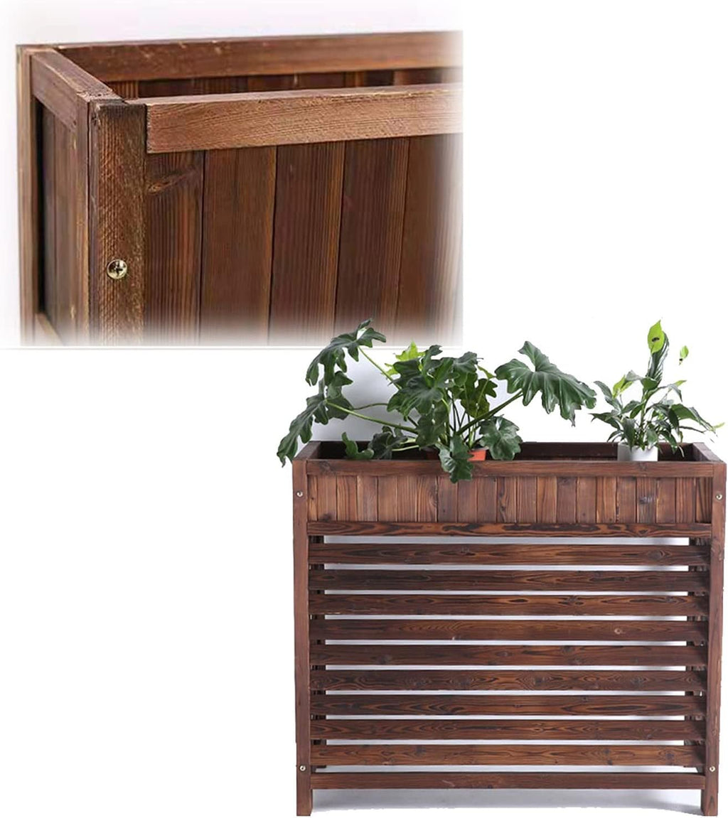  Housse De Climatisation Extérieure En Bois, Clôture De Climatiseur, Support De Fleurs, étagère De Rangement Pour Plantes Pour Condenseur Extérieur, Grilles De Protection