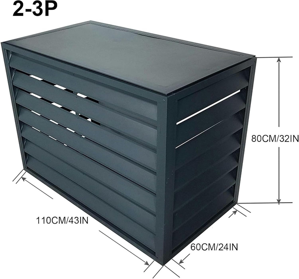  Housse De Climatiseur En Aluminium De Qualité Supérieure Et Protection De Pompe à Chaleur, Mini Bouclier Pour Unité De Climatisation Extérieure, Clôture élégante Pour Dissimuler Les Unités Extérieures