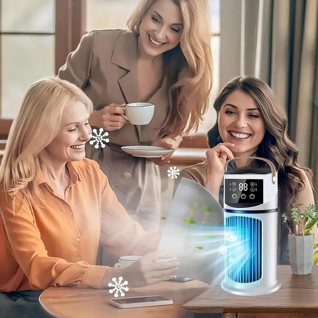  Climatiseur Mobile 9000 BTU Climatiseur Portable, USB 4 En 1 Climatiseur Mobile Avec Déshumidificateur,Rafraîchisseur D'Air Ventilateur Et Mode Nuit - Silencieux Pour Maison/Bureau