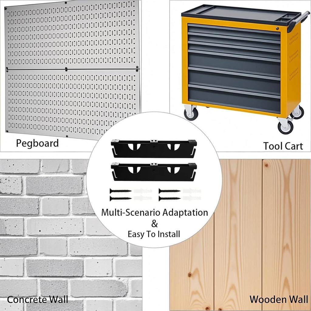 GENERIC Support Pour Meuleuse D'angle | Support Mural Pour Meuleuse D'angle Et Porte-outils, Crochets Attachés à 2 Fentes Pour Outils électriques, Tournevis, Polisseuse