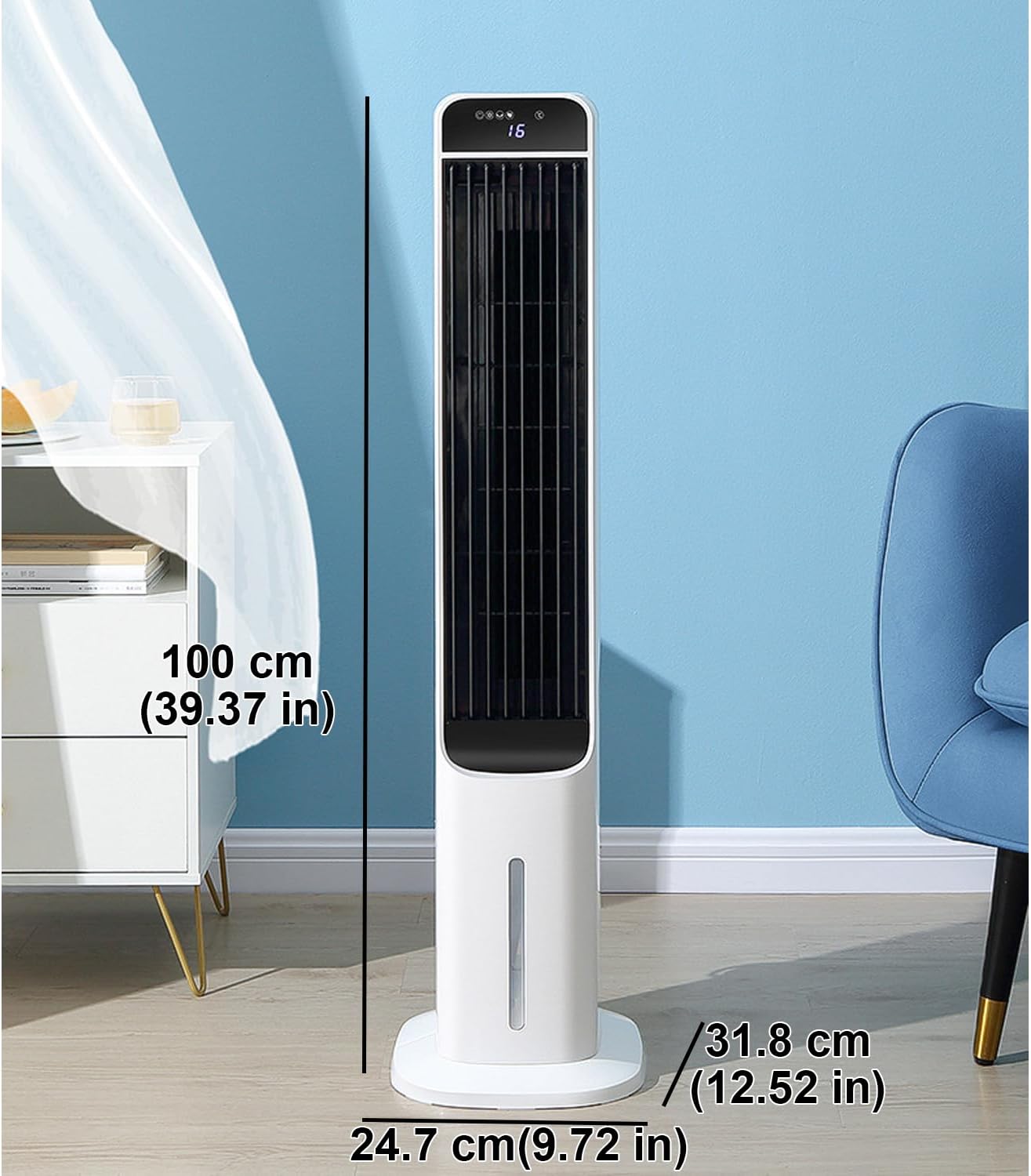GENERIC Refroidisseur D'air De Tour Silencieux Avec Ventilateur De Refroidissement Par évaporation à Distance à 3 Vitesses Pour Chambre à Coucher Et Bureau, Unité De Climatisation Portable Efficace En énergie