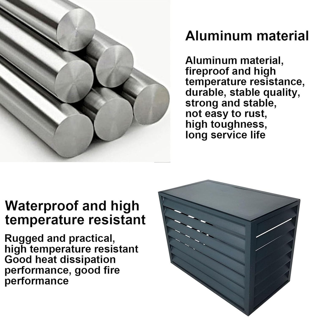 GENERIC Housse En Aluminium De Qualité Supérieure Pour Climatiseur | Bouclier Décoratif Pour Unité Extérieure | Clôture Résistante Aux Intempéries Pour Climatisation Et Pompe à Chaleur | Cachette élégante