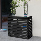 GENERIC Housse De Climatiseur D'extérieur En Bois Massif – Hotte à Persiennes Pour Climatiseur Résistant Aux Intempéries Et Support De Fleurs Pour Patio, Jardin Et Porche – Design élégant