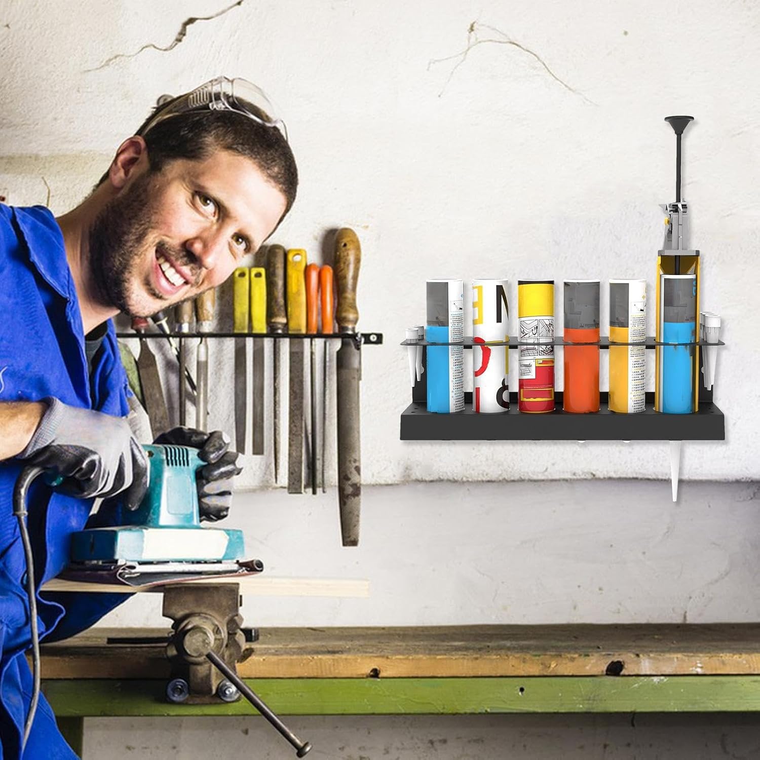  Support Pour Cartouche De Mastic | Rangement Pour Bouteilles Spray,Organisateur Mural Pour Bombes Aérosols Et Produits D'Étanchéité Pour Garage Et Détailing Auto