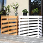 GENERIC Housse De Climatiseur D'extérieur En Bois – Capot à Persiennes En Bois Massif Avec Support De Fleurs élégant Pour Climatiseur Résistant Aux Intempéries Et Design