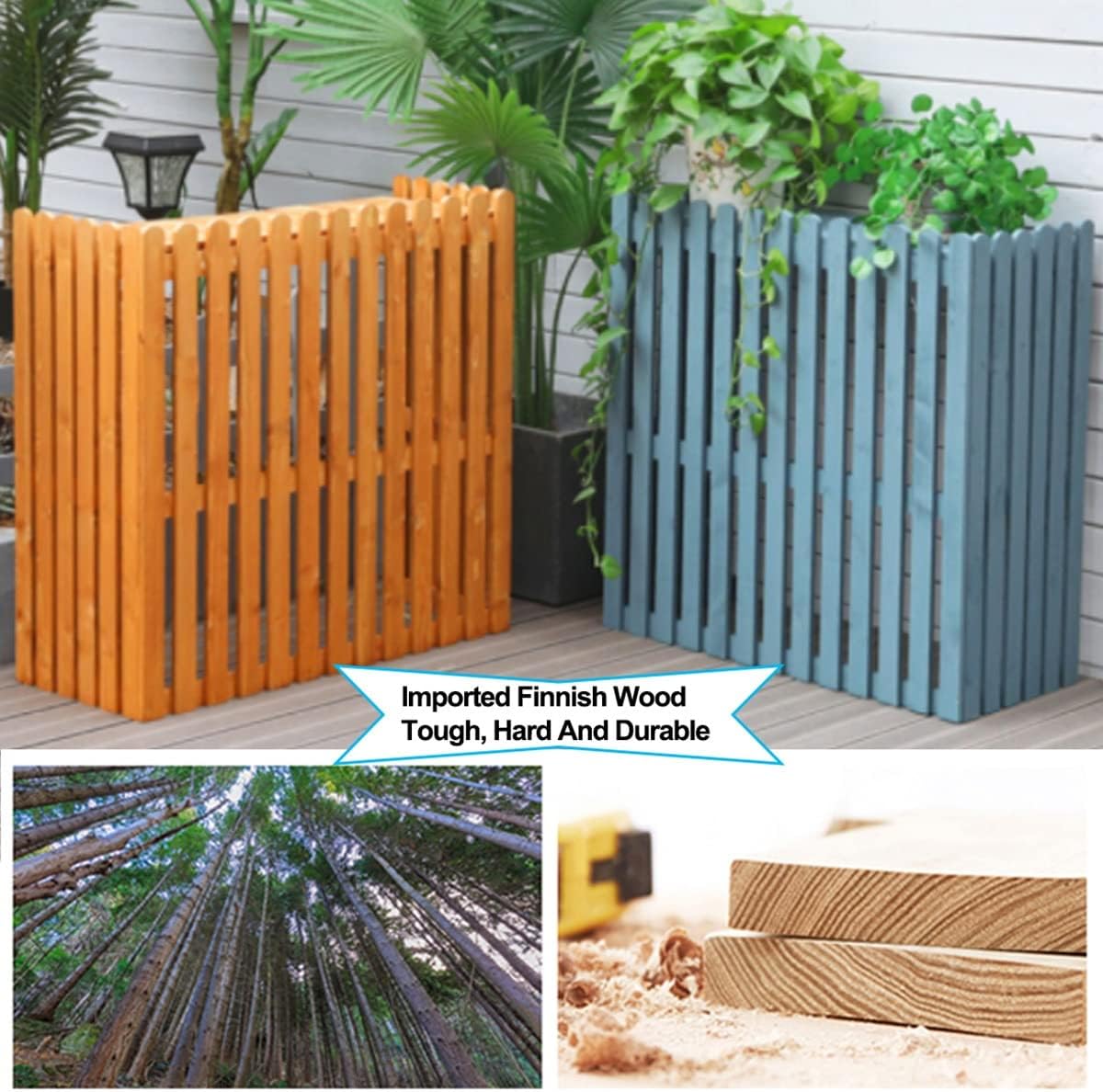 GENERIC Housse Résistante Aux Intempéries Pour Climatiseur – Étagère De Rangement Décorative En Bois Massif Pour Unités Extérieures, Protection De L'unité De Condensation, Disponible En 9 Couleurs – Et Design