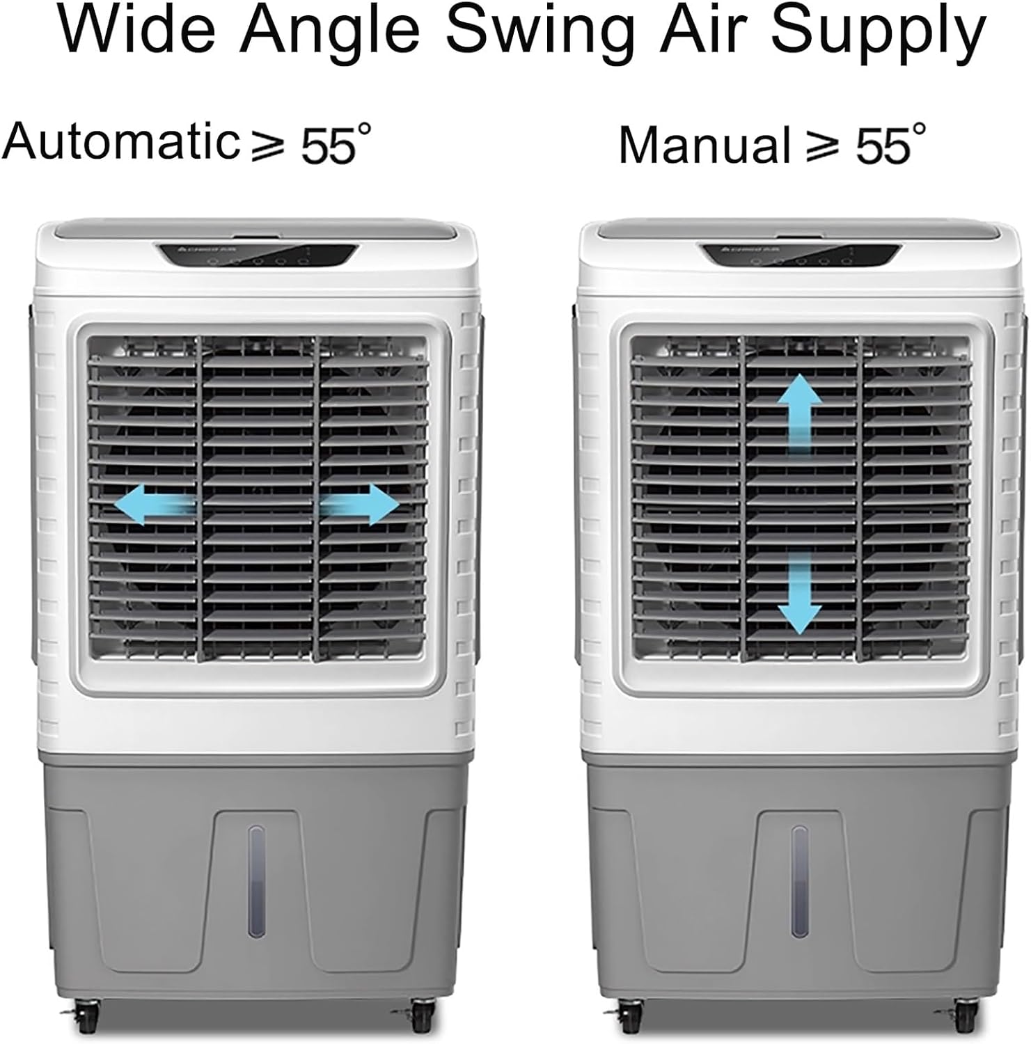  Ventilateur Refroidisseur D'air Évaporatif Commercial, Humidificateur Industriel, Climatiseur 3 En 1 200W, Grand Réservoir D'eau 50L, Refroidisseurs D'air Pour La Maison, Refroidir Jusqu'à 50 M² (Col