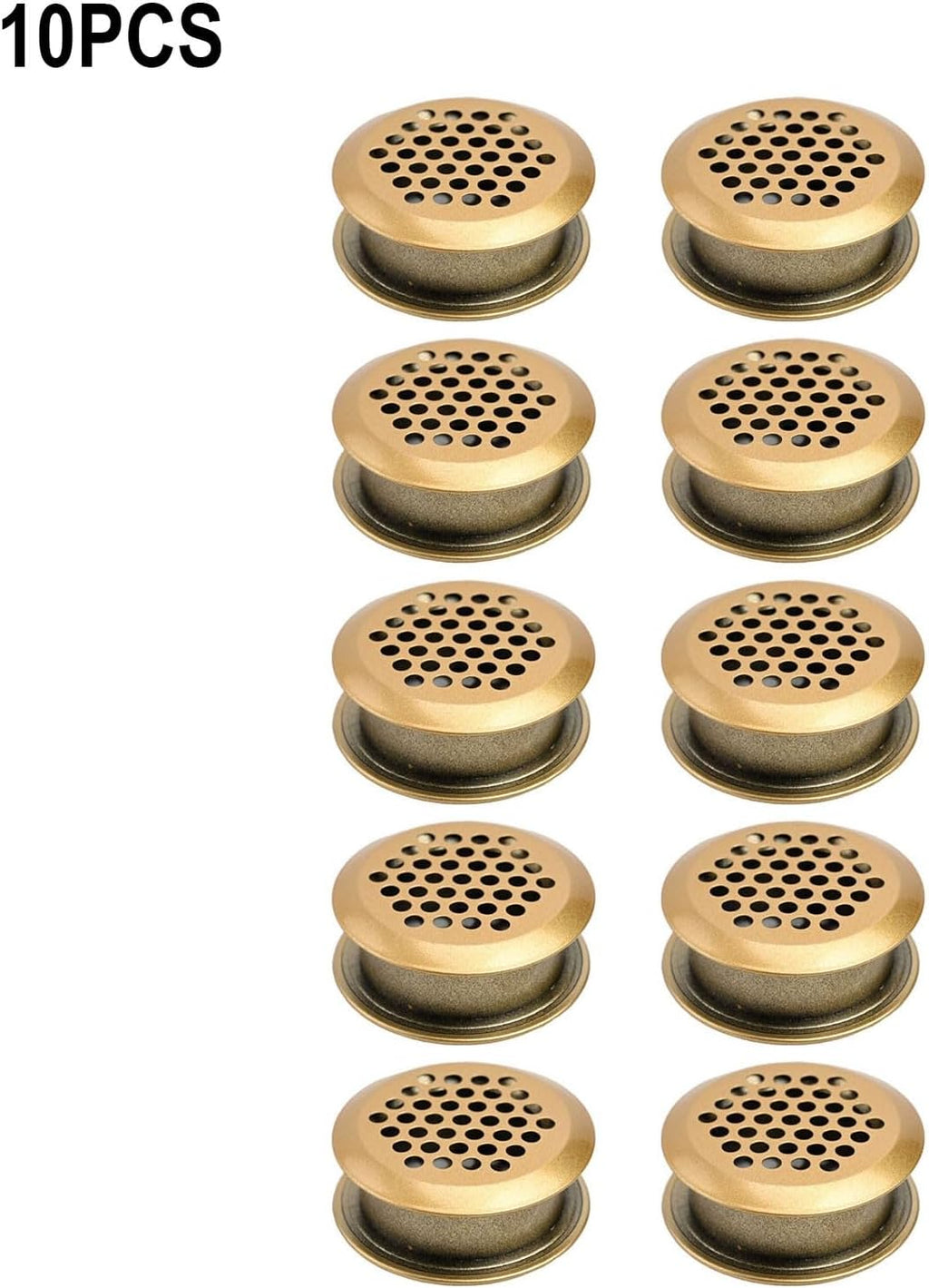  Lot De 2 Cache-grilles D'aération Pour Meubles, Grille D'aération En Acier Inoxydable, Design Double Face, Prévention De L'humidité, Maille Persienne De 35 Mm, Doré, Pour Armoire à