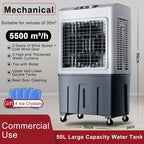  Ventilateur Refroidisseur D'air Évaporatif Commercial, Humidificateur Industriel, Climatiseur 3 En 1 200W, Grand Réservoir D'eau 50L, Refroidisseurs D'air Pour La Maison, Refroidir Jusqu'à 50 M² (Col